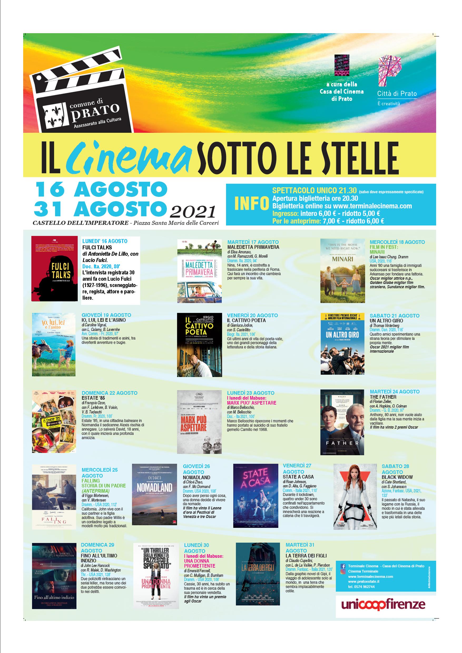 Cinema al Castello. Il programma dal 16 al 31 agosto